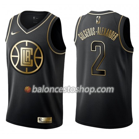 Camiseta Hombre NBA Los Angeles Clippers Shai Gilgeous-Alexander 2 Nike Negro Golden Edition Swingman